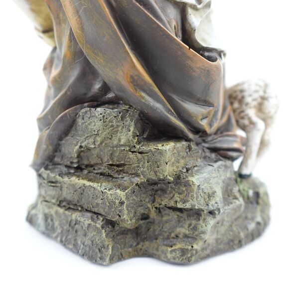 Jesus As The Good Shepherd With Two Sheep At His Feet - Picture 12 of 15